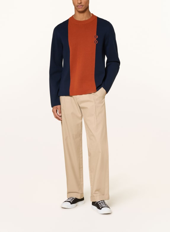 FRED PERRY trui DONKERBLAUW / DONKERORANJE