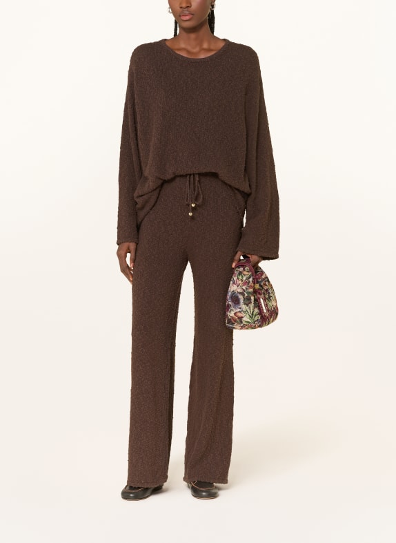 LEZU Gebreide broek TILDA MARRON FONCÉ