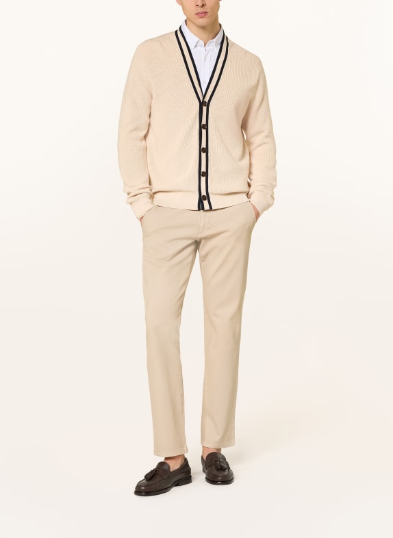 STROKESMAN'S Stickad kofta BEIGE / SVART