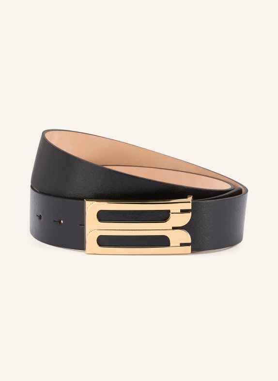 VICTORIA BECKHAM JUMBO DORIAN leather belt BLACK / GOLD