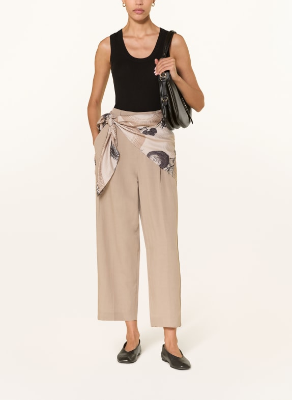 ROSSI NOA 7/8-length trousers with Linen TAUPE