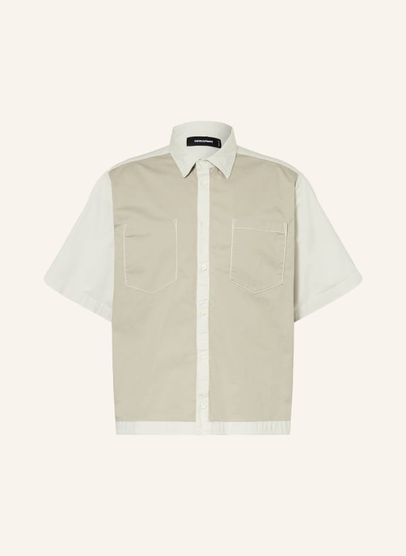 DSQUARED2 Košile s krátkým rukávem Comfort Fit BÉŽOVÁ / REŽNÁ