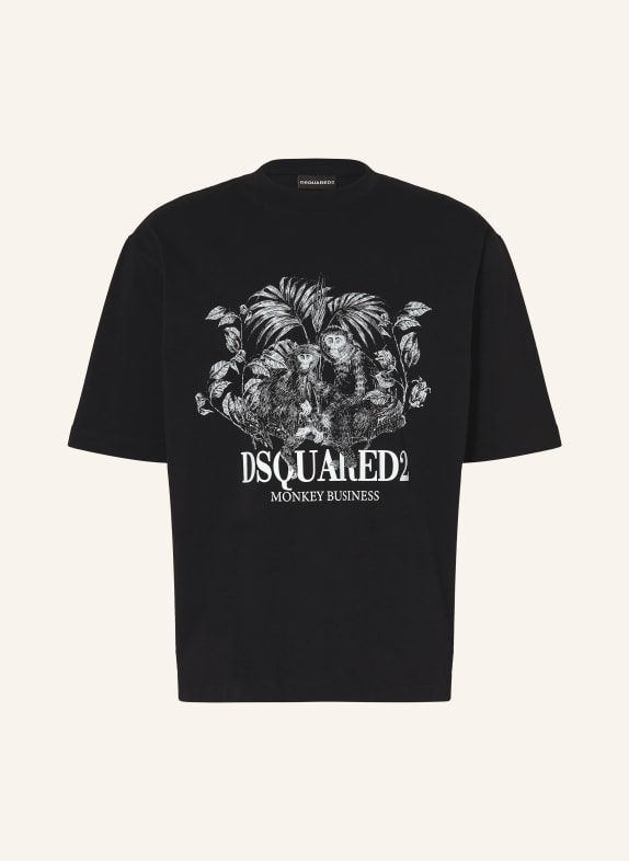 DSQUARED2 T-Shirt SCHWARZ / WEISS