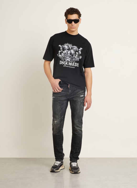 DSQUARED2 T-shirt ZWART / WIT