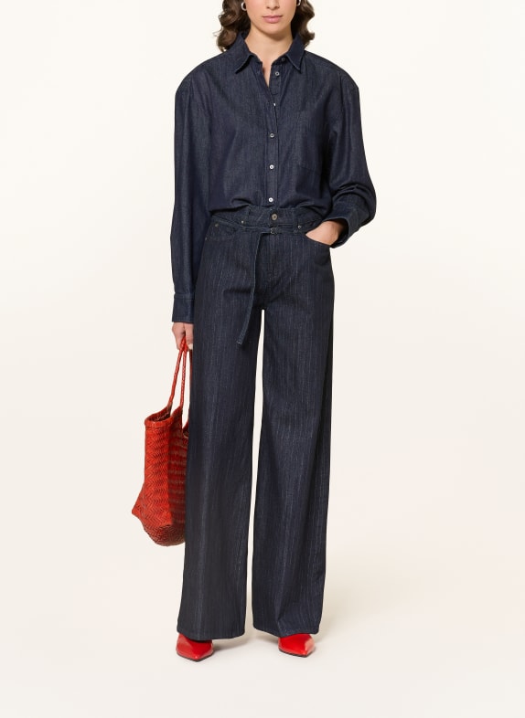 RAFFAELLO ROSSI Wide Leg Jeans SVENTY 89 Dunkelblau gemustert