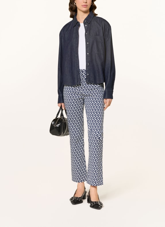 RAFFAELLO ROSSI 7/8-broek MAIKA van jacquard DONKERBLAUW / WIT
