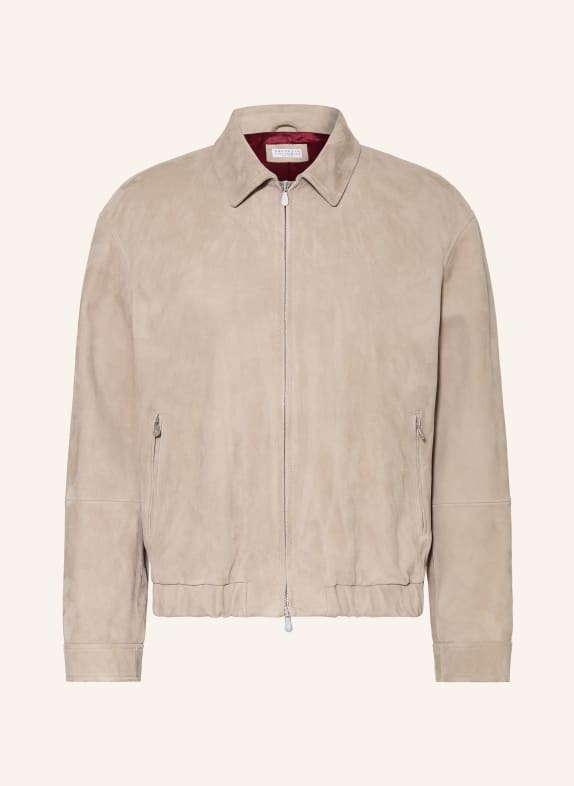 BRUNELLO CUCINELLI Lederjacke GIUBINO TAUPE