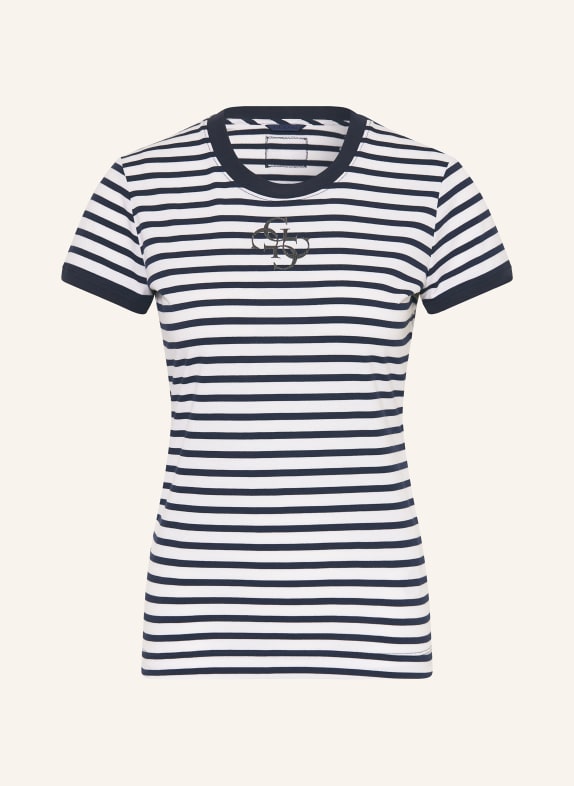 GUESS T-shirt WHITE / DARK BLUE