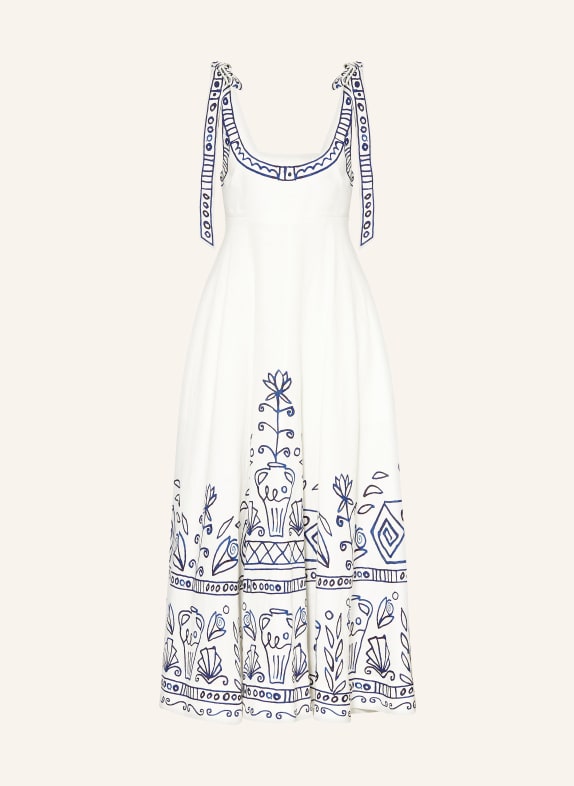ALÉMAIS Lněné šaty LEELA BÍLÁ / TMAVĚ MODRÁ