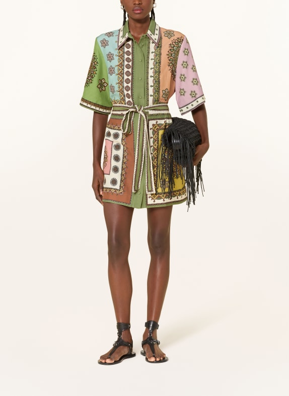 ALÉMAIS Hemdblusenkleid CONTINA GRÜN / ALTROSA / ORANGE