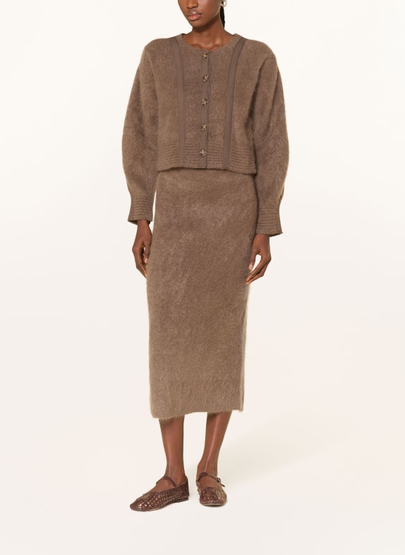 BY MALENE BIRGER PERNILLE cardigan in mohair LIGHT BROWN