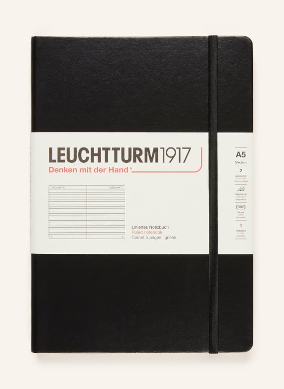 LEUCHTTURM Notizbuch MEDIUM SCHWARZ