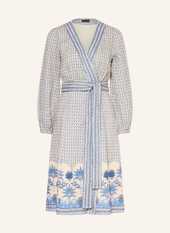 van Laack VL-KENISHA-PX2 linen dress with wrap-around look WHITE / DARK BLUE / BLUE