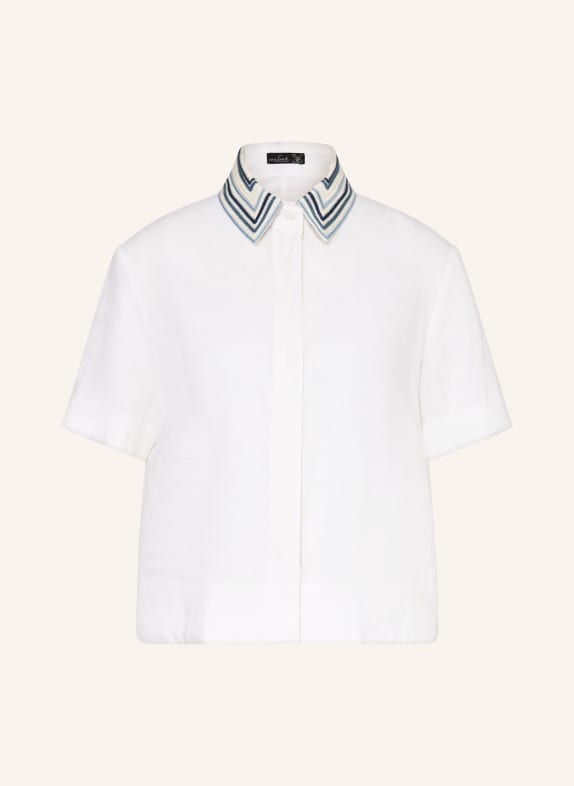 van Laack VL-AMISE-E linen shirt blouse WHITE / LIGHT BLUE / DARK BLUE