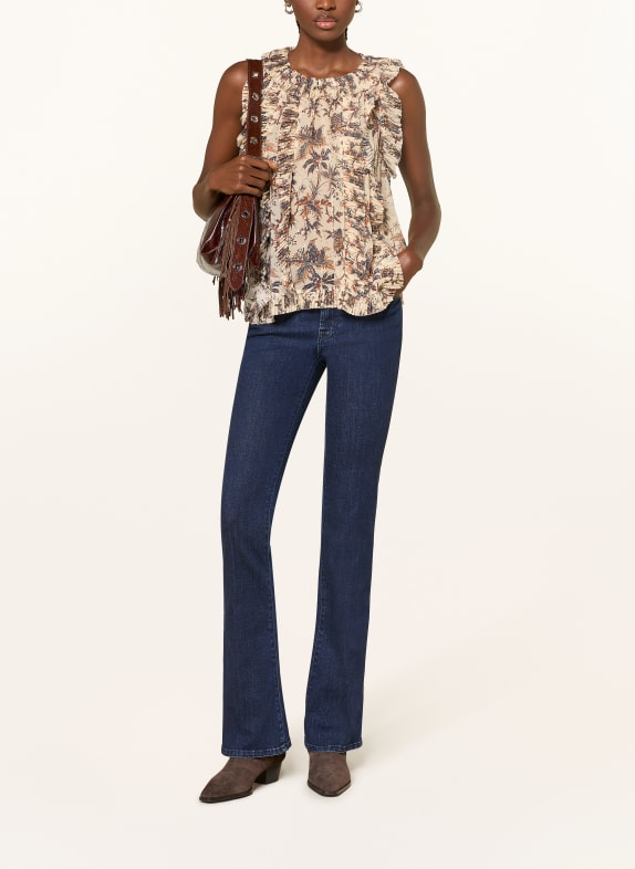 ULLA JOHNSON Blouse SABRA van zijde en met glittergaren LICHTORANJE / GOUD / ORANJE