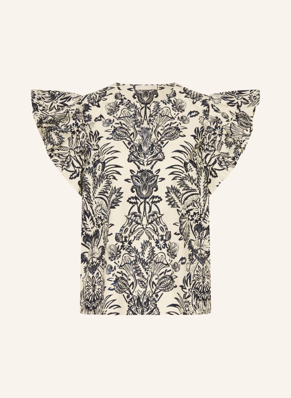 ULLA JOHNSON Blusenshirt SEVERINE BEIGE / DUNKELBLAU