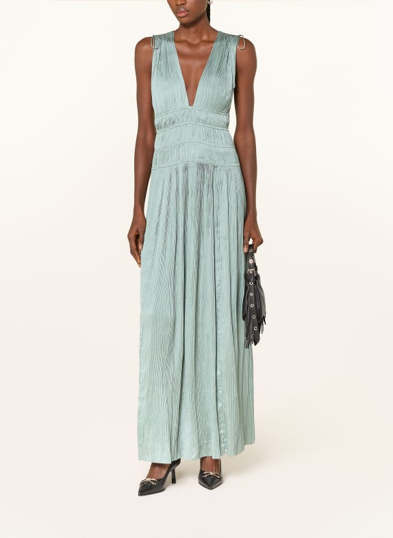 ULLA JOHNSON Abendkleid TASNEEM mit Plissees TÜRKIS