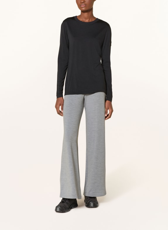 super.natural Longsleeve CASUAL RIB met merinowol ZWART
