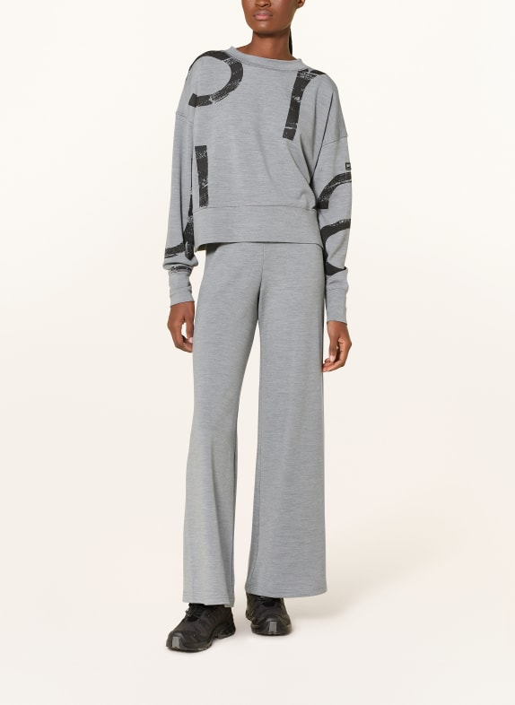 super.natural Sweatshirt CAPITAL LOGO KRISSINI met merinowol GRIJS / ZWART