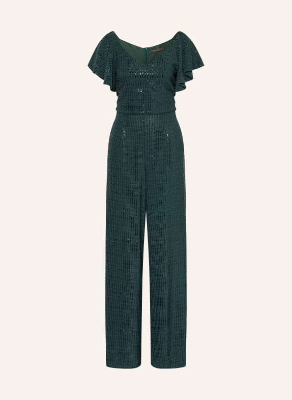 Vera Mont Jumpsuit mit Volants und Pailletten DUNKELGRÜN