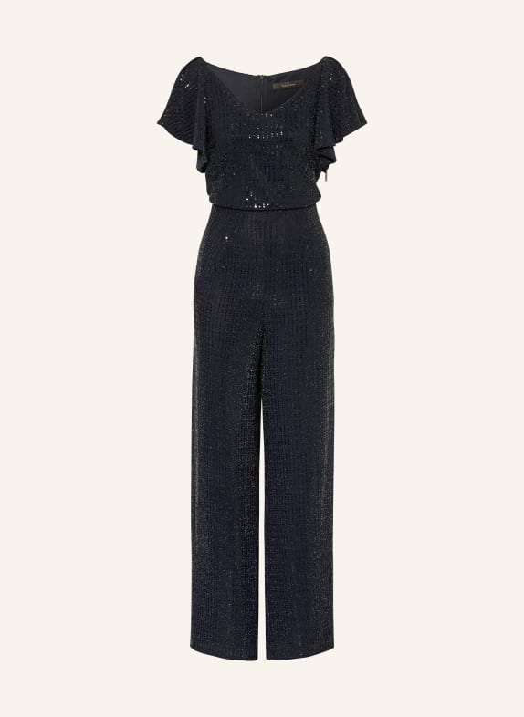 Vera Mont Jumpsuit mit Volants und Pailletten DUNKELBLAU