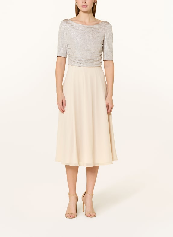 Vera Mont sukienka koktajlowa KREMOWY / SREBRNY