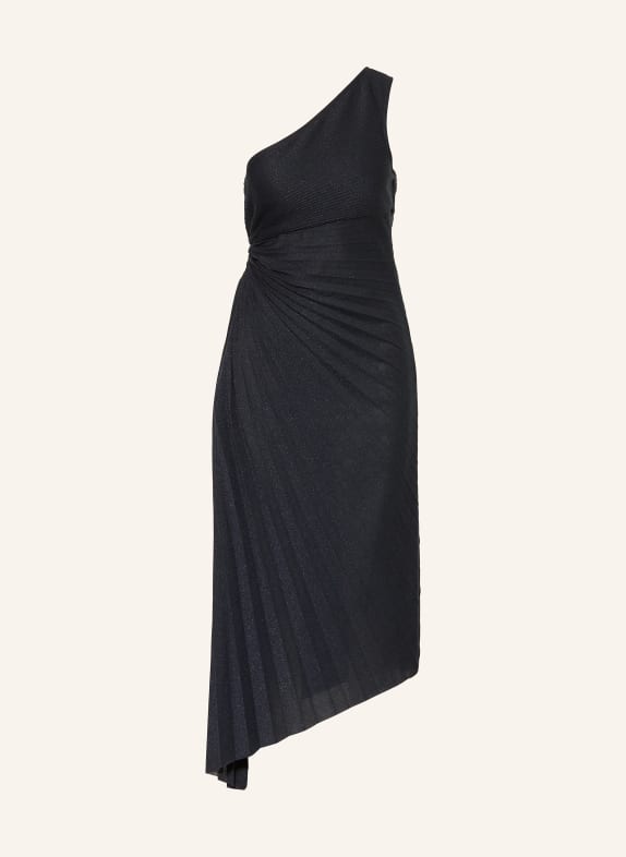 V by Vera Mont Koktejlové šaty s plisováním a třpytivou nití TMAVĚ MODRÁ