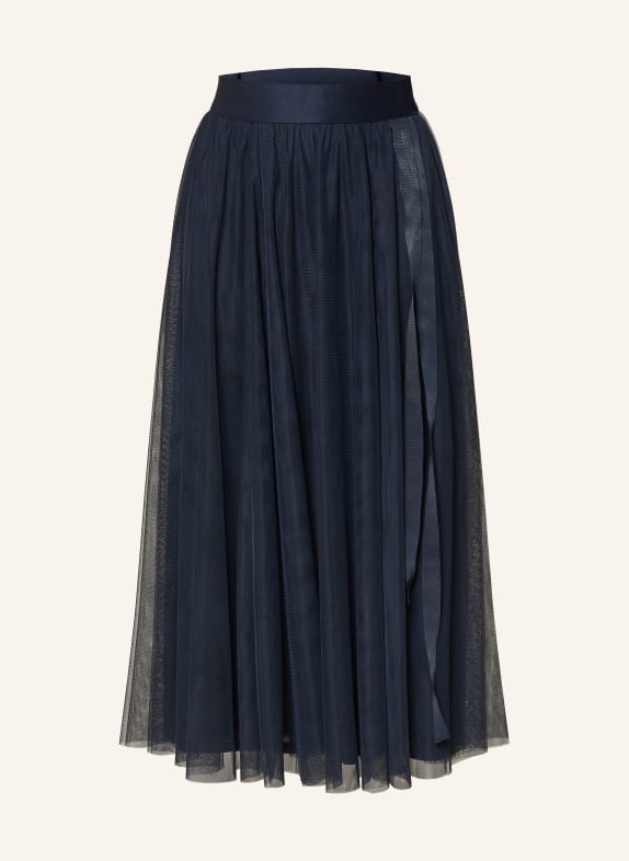 V by Vera Mont tylová sukně TMAVĚ MODRÁ