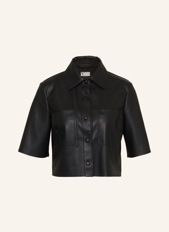 V by Vera Mont Košile v koženém vzhledu ČERNÁ