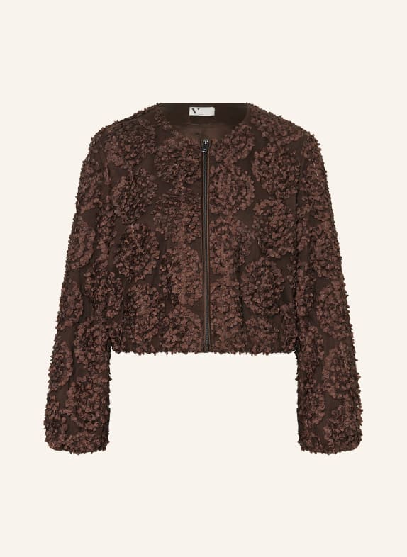 V by Vera Mont Síťovaná bunda TMAVĚ HNĚDÁ