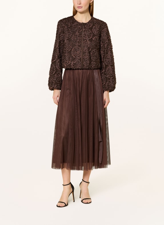 V by Vera Mont Síťovaná bunda TMAVĚ HNĚDÁ