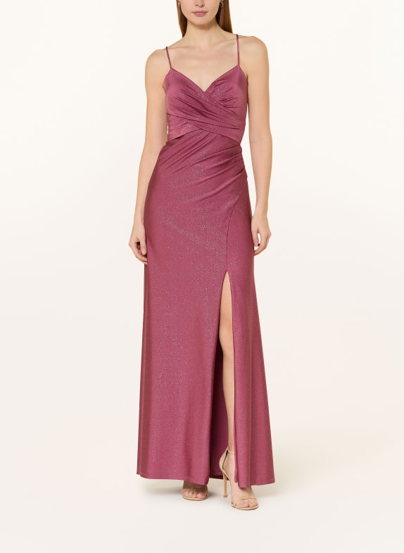 VM Vera Mont Abendkleid mit Glitzergarn HELLROT