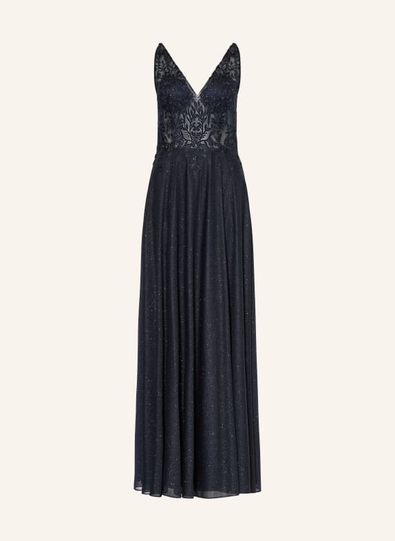VM Vera Mont Evening gown with glittery thread and lace DARK BLUE