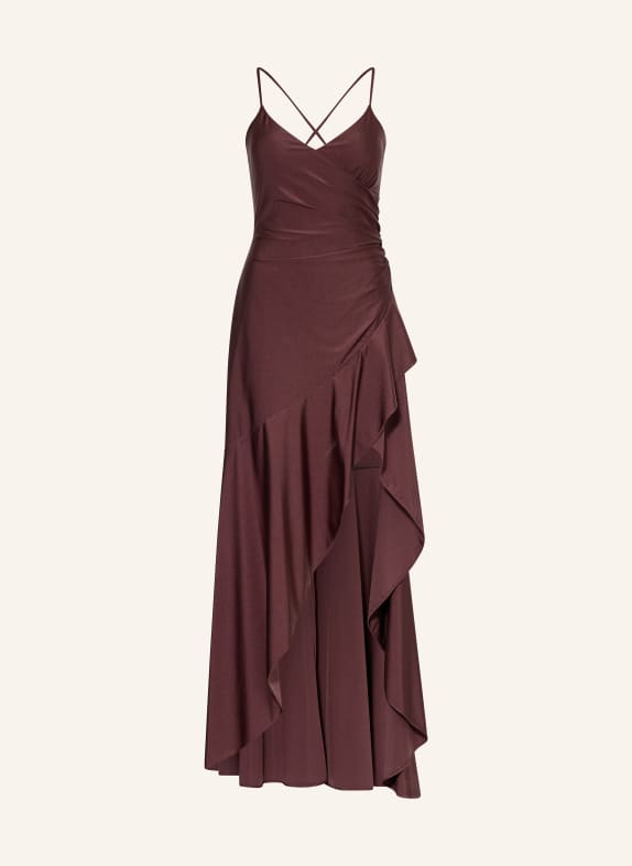 VM Vera Mont Abendkleid mit Volants BRAUN