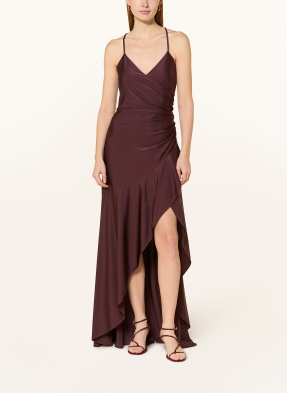 VM Vera Mont Abendkleid mit Volants BRAUN