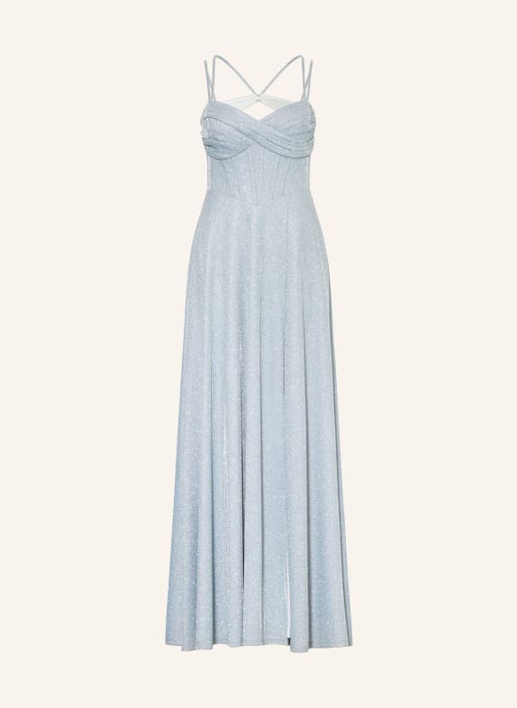 VM Vera Mont Abendkleid mit Cut-outs und Glitzergarn BLAUGRAU