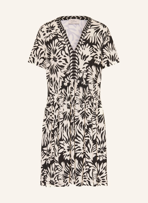 ROBE LÉGÈRE Satinkleid ECRU / SCHWARZ