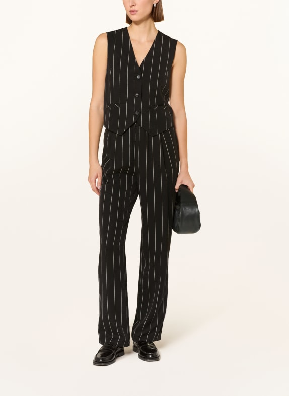 10DAYS gilet de costume NOIR / ÉCRU