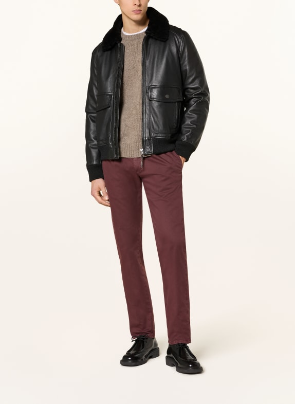 windsor. Chino CINO Slim Fit CIEMNOCZERWONY