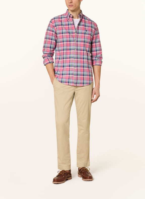 POLO RALPH LAUREN Overhemd Custom Fit ROZE / LICHTGROEN / BLAUW