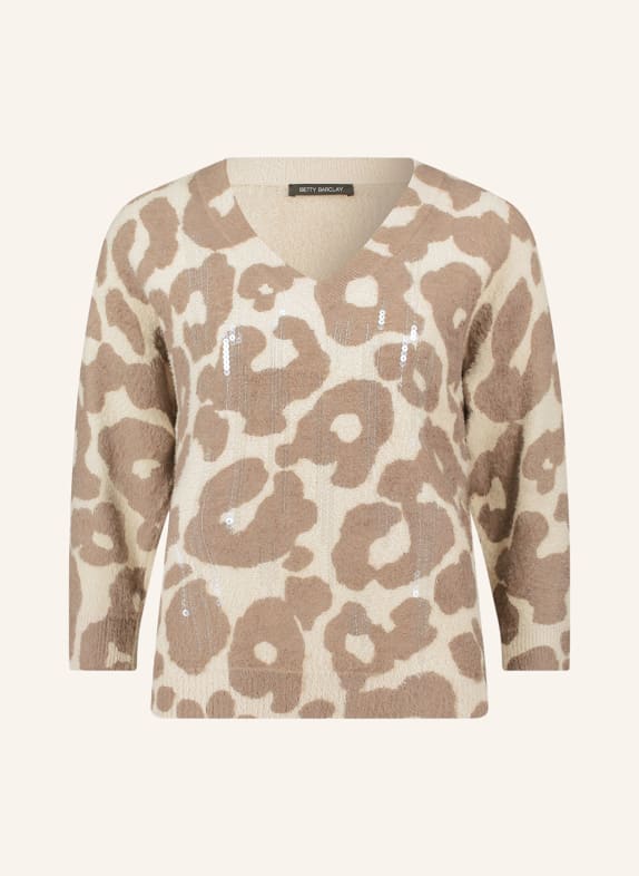 Betty Barclay Pullover mit 3/4-Arm und Pailletten BEIGE / TAUPE