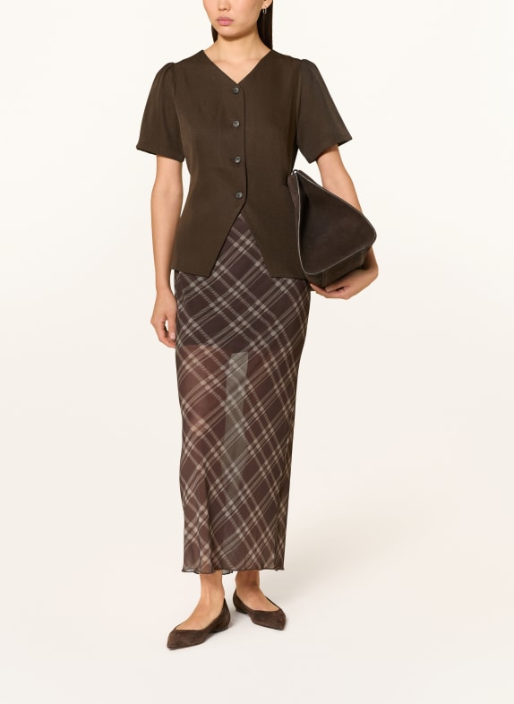 NEO NOIR Mesh-rok MARLISE MARRON FONCÉ / LICHTBRUIN