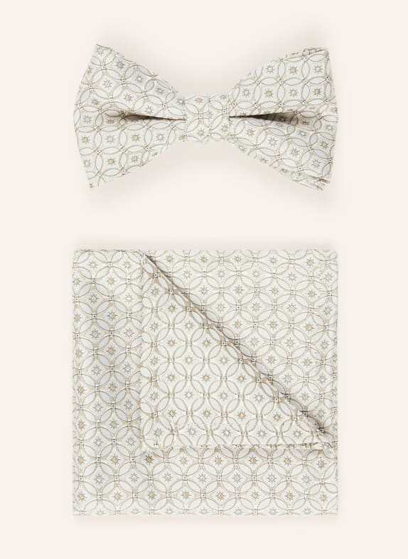 WILVORST Set: Bow tie and pocket square CREAM / BEIGE
