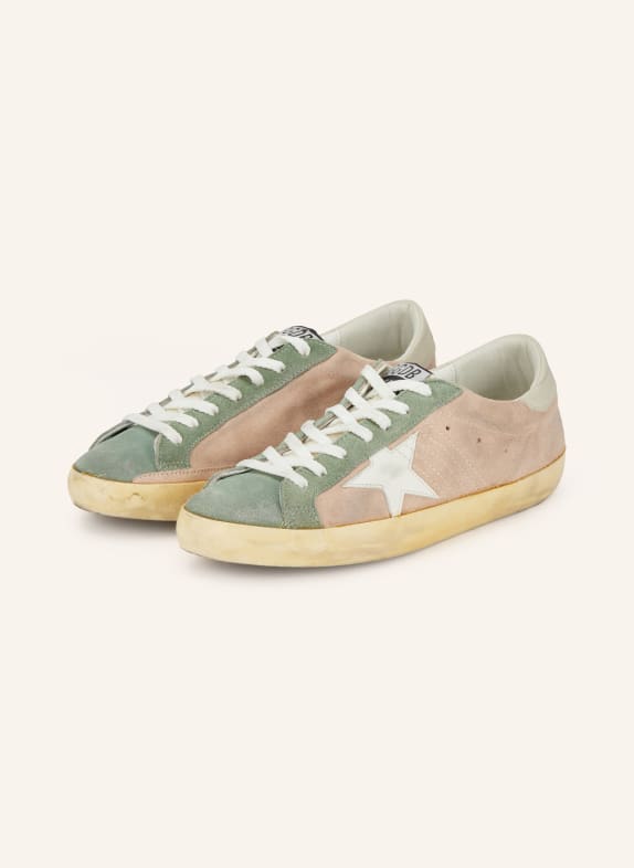 GOLDEN GOOSE Sneaker SUPER-STAR GRÜN / ROSA
