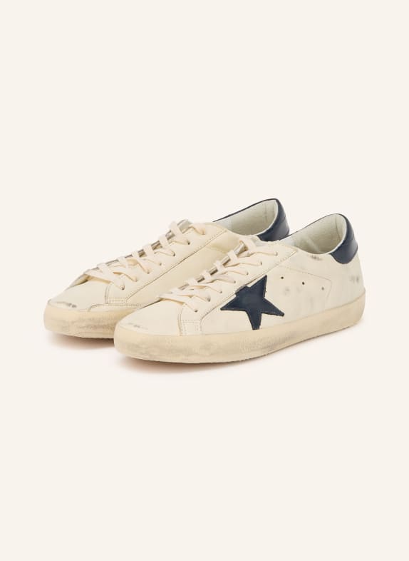 GOLDEN GOOSE Sneaker SUPER-STAR ECRU / DUNKELBLAU