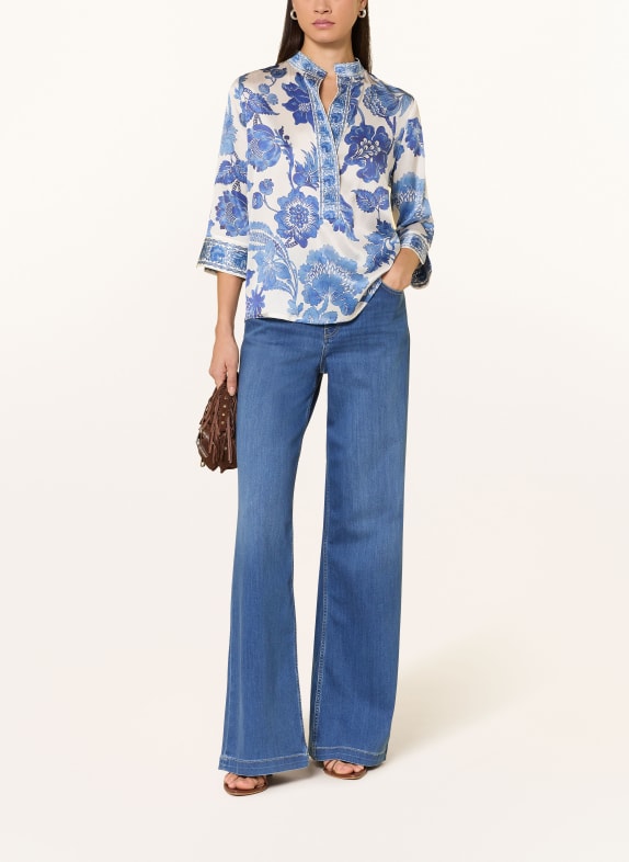 dea kudibal Zijden blouse DANITADEA met 3/4-mouwen WIT / BLAUW