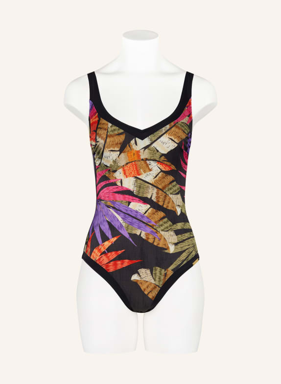 Charmline Shape-badpak PALM POETRY ZWART / PAARS / GROEN