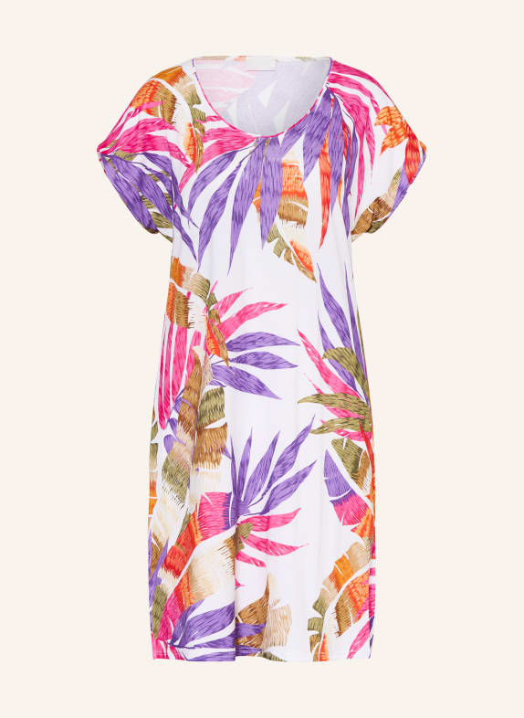Charmline Strandkleid PALM POETRY WEISS / DUNKELLILA / KHAKI