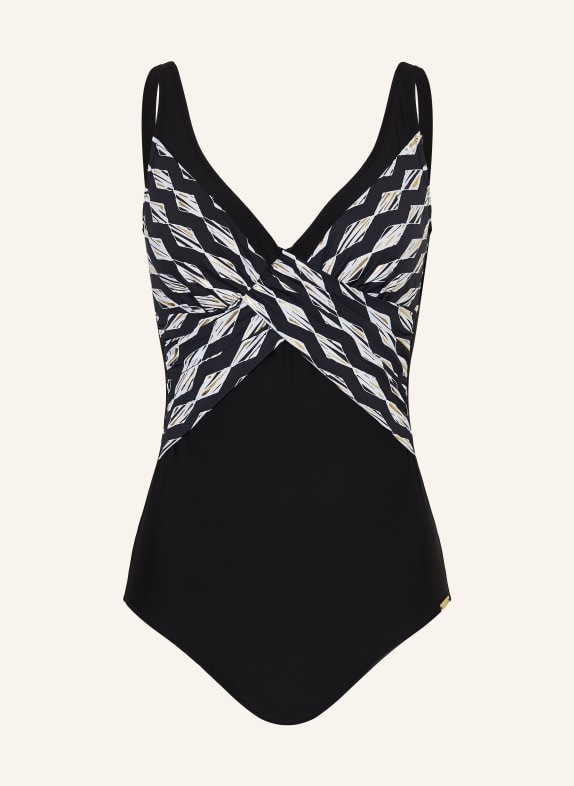Charmline Shape-Badeanzug GILDED GRAPHIC SCHWARZ / GOLD / WEISS