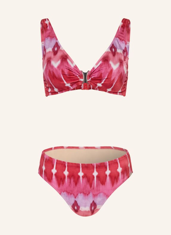 Charmline Bralette bikiny IKAT ENERGY RŮŽOVÁ / SVĚTLE FIALOVÁ / BÍLÁ